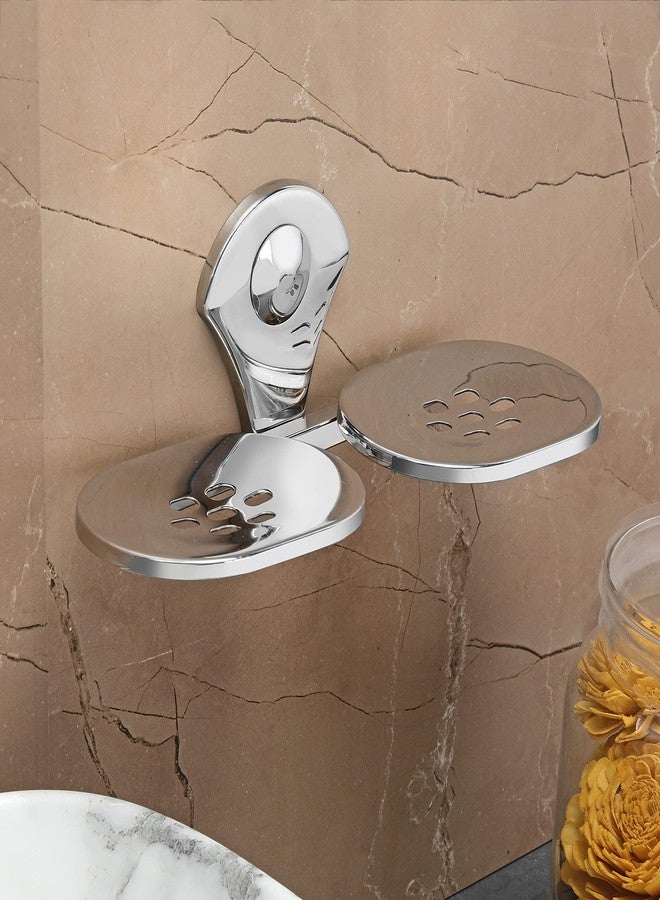 فورتون حامل صابون مزدوج من الفولاذ المقاوم للصدأ من FORTUNE، مناسب لغرف النوم والمنازل والمطابخ وأحواض الغسيل والحمامات (طلاء كروم). - Image 1